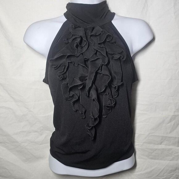 Fleurish Tops - vintage y2k 2000s ruffle bust black Victorian gothic blouse